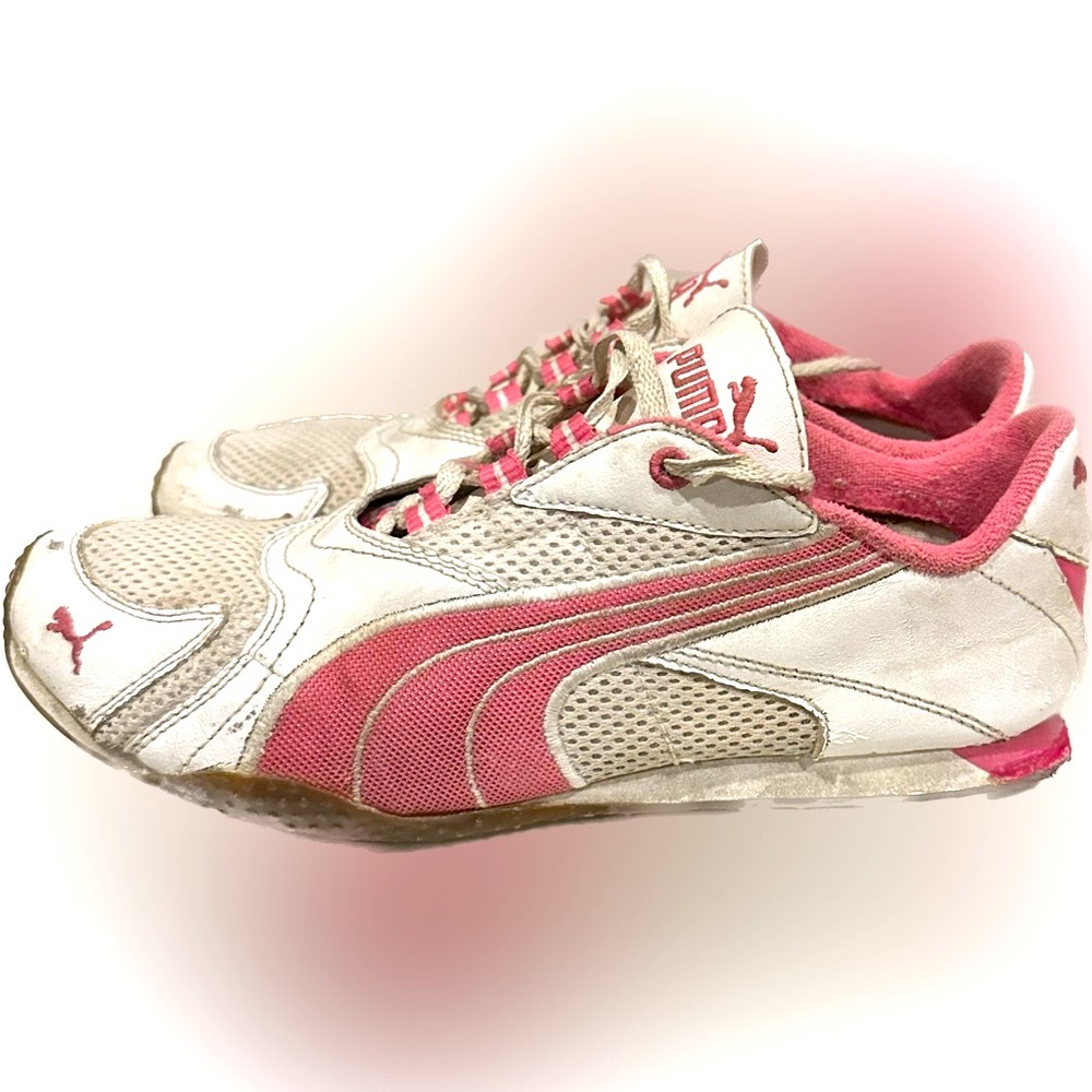 VTG PUMA Pink White Athletic Running Shoes Sz:7.5 Women Sneaker 182775 05 Train - Picture 4 of 7